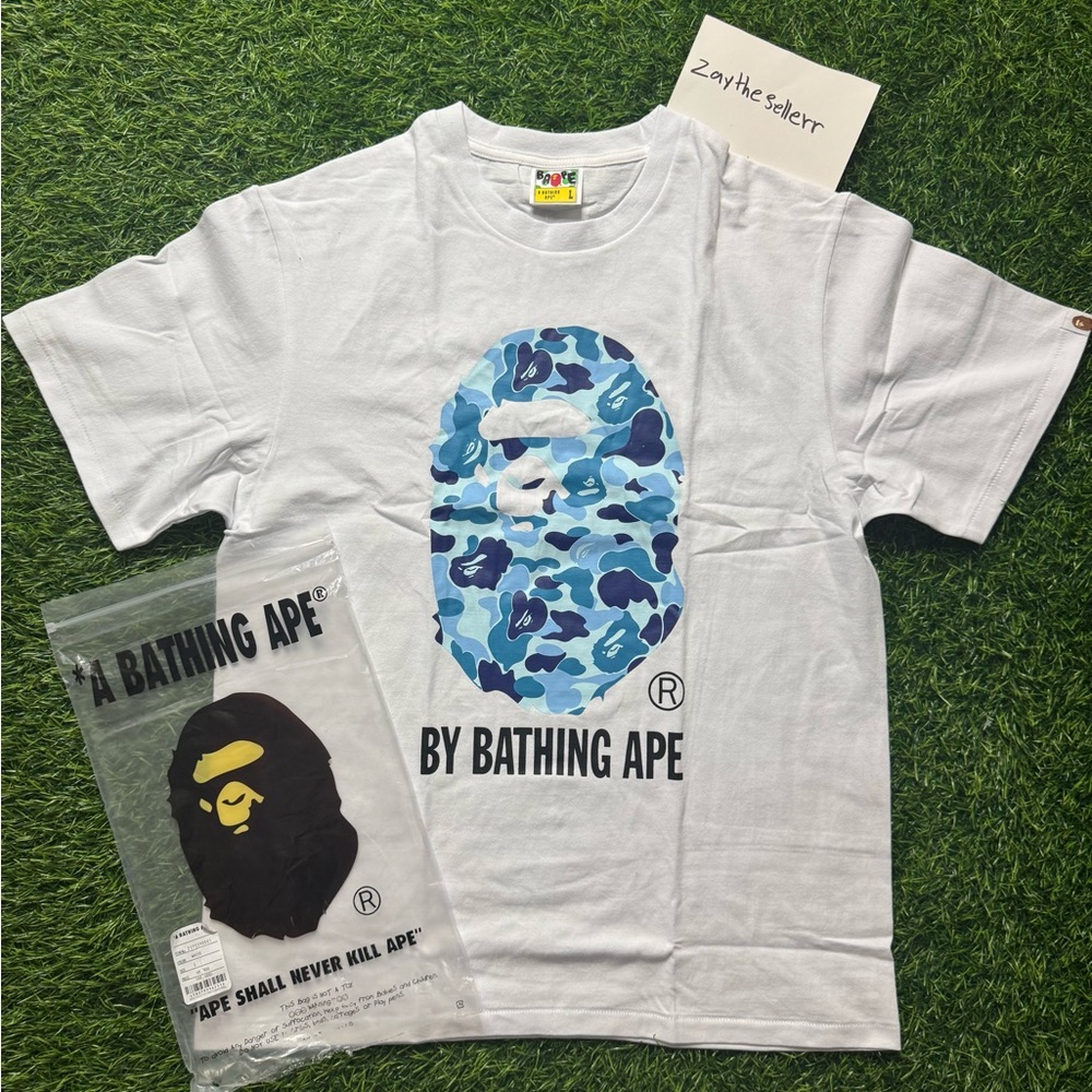 BAPE ABC Camo White & Blue T-shirt